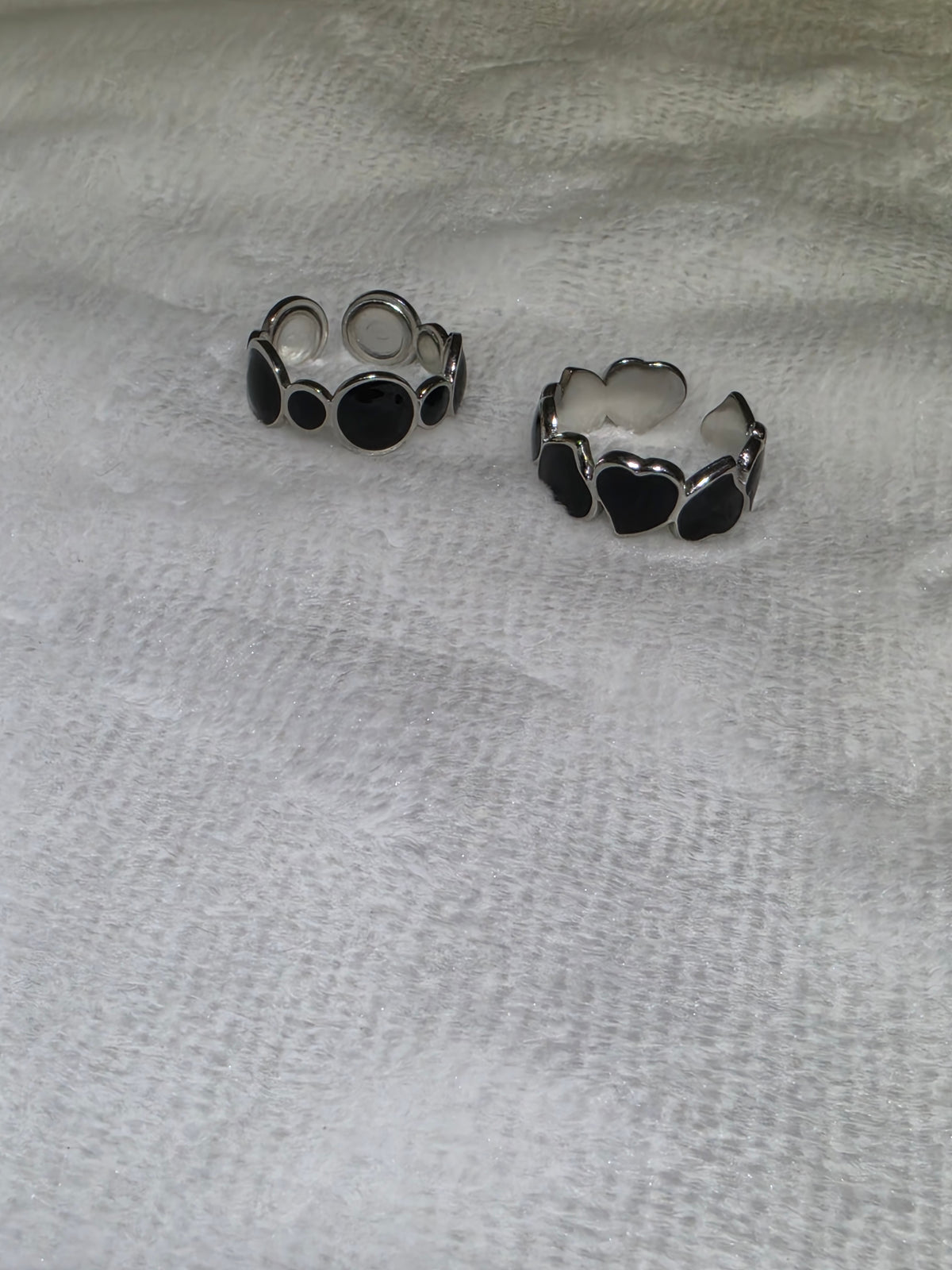 Silver black ring