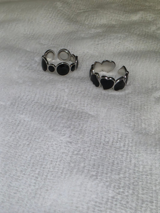 Silver black ring